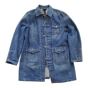 Lauren Jeans Co. Ralph Lauren Denim heavy duty Jean jacket long coat LARGE